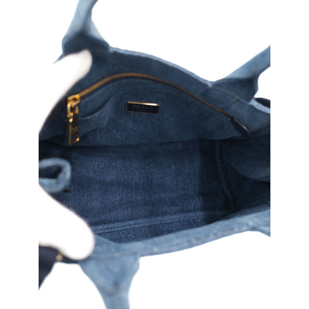 Prada Canapa Convertible 2way Tote Shoulder Bag Denim Blue - Picture 3 of 9